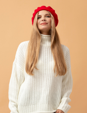 White casual sweater